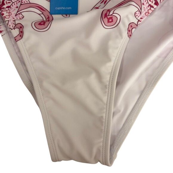 Cupshe Bikini Bottom Women's XL Pink High Cut Swim Bathing Suit NWT - Picture 5 of 10